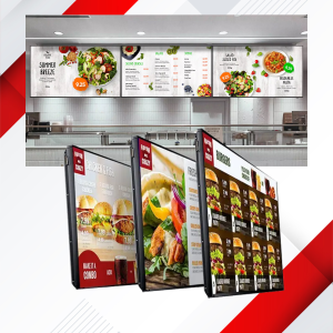 Painéis digitais para menus em restauração