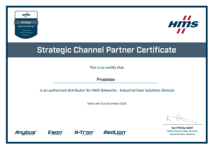 Certificado Parceiro Estratégico HMS